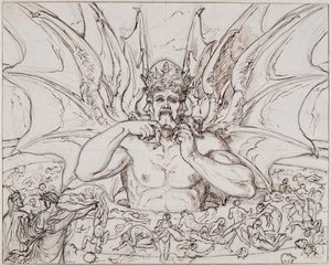 Luzifer im Zentrum der Hölle. Illustration zur Göttlichen Komödie von Dante Alighieri, ca. 1803