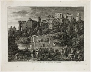 Ruinen des Palastes der Cäsaren in Rom, Platte acht aus Die Römische Ansichten von Joseph Anton Koch