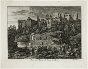 Ruinen des Palastes der Cäsaren in Rom, Platte acht aus Die Römische Ansichten von Joseph Anton Koch
