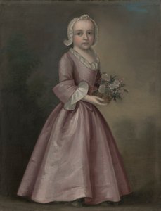 Kleines Mädchen mit Blumen (zugeschrieben Joseph Badger) von Joseph Badger