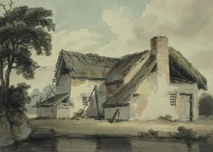 Reetgedecktes Cottage in der Nähe eines Teichs von Joseph Barber