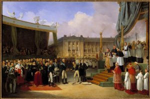 Charles X legt und segnet den Grundstein des Denkmals zum Gedenken an Ludwig XVI. am 3. Mai
