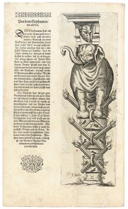 Säule mit Elefantenfigur, 1604