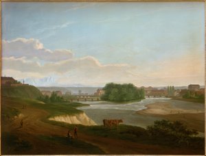 Blick auf München mit der Isar