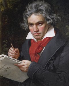 Porträt von Ludwig van Beethoven, deutscher Komponist und Pianist, komponiert die Missa Solemnis von Joseph Carl Stieler