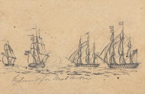 Bestimmt (?) für Westindien: Vier Schlachtschiffe von Joseph Cartwright