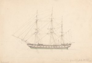 Lord Cravens Yacht, 23. Juli 1817 von Joseph Cartwright