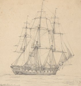 Einzelne Fregatte, Heck voraus 1813 von Joseph Cartwright