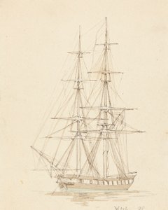 Einzelner Hermaphrodit-Brigg, Bug vorwärts von Joseph Cartwright