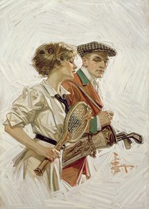 Golf oder Tennis?, ca. 1915