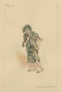 Der Junge - Der heimgesuchte Mann und das Gespenst, ca. 1920er (Feder und Tinte mit Aquarell auf Papier) von Joseph Clayton Clarke