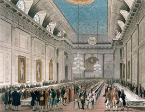 Prozession in der Freimaurerhalle, Queen Street, London, ca. 1780-1812