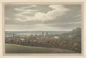 Blick auf Greenwich und den Fluss hinunter