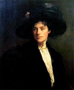 Frau mit schwarzem Hut, 1910 von Joseph DeCamp