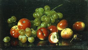 Stillleben mit Zieräpfeln und Trauben