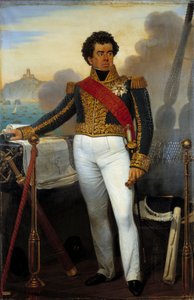 Eroberung Algeriens: Ganzkörperporträt von Victor Guy, Baron Duperre, Admiral und Marineminister von 1834 bis 1843 (1775-1846), dargestellt in kleiner Admiralstracht, als er 1830 die Flotte der Algerien-Expedition kommandierte. Gemälde von Jos von Joseph Desire Court