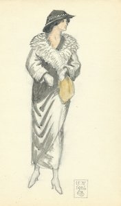 Modische Dame, 15.IV.1916, 1916 von Joseph Edward Southall