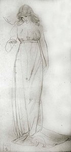 Figurenstudie eines Mädchens, das nach unten schaut von Joseph Edward Southall