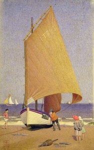 Fischer bringen das Boot nach Southwold von Joseph Edward Southall