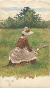 Frau sammelt Strandgras 1.VIII.1886, 1886 von Joseph Edward Southall