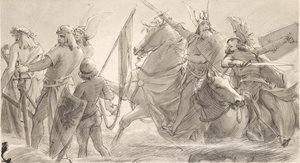 Germanen ziehen in die Schlacht von Joseph Eugen Hörwarter