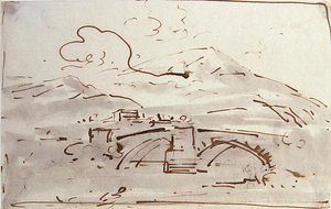 Landschaft mit einer Brücke
