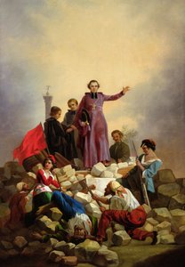 Erzbischof Affre auf den Barrikaden, 1848 von Joseph Felon