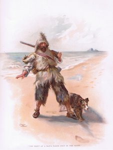 Der Abdruck eines Männerfußes im Sand