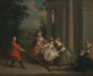 Kinder spielen mit einem Steckenpferd von Joseph Francis Nollekens