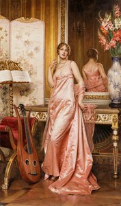 Eine elegante Dame in einem Innenraum von Joseph Frederick Charles Soulacroix
