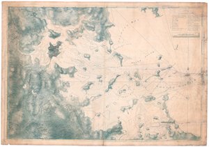 Eine Karte nautischer Bemerkungen und Beobachtungen für die Karte des Hafens von Boston