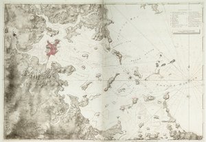 Eine Karte des Hafens von Boston von Joseph Frederick Wallet DesBarres