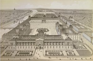 Ansicht des Louvre und der Tuilerien, ca. 1850 von Joseph Gabriel Aubrun