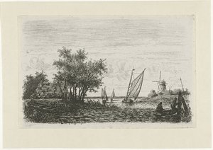 Boote auf einem See von Joseph Hartogensis