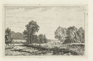 Landschaft mit zwei Figuren von Joseph Hartogensis