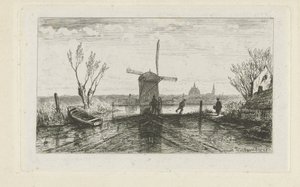 Schlittschuhläufer bei einer Mühle von Joseph Hartogensis