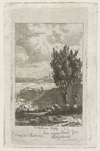 Weidelandschaft mit Graben von Joseph Hartogensis