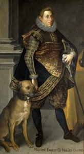 Erzherzog Maximilian Ernst von Österreich mit Jagdhund, 1604