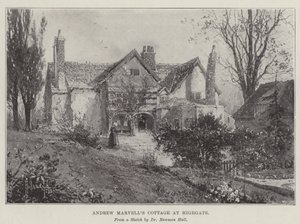 Andrew Marvells Cottage in Highgate von Joseph Holland Tringham