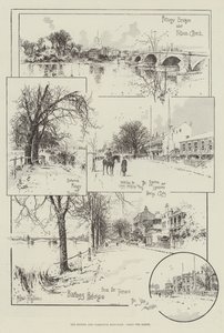 Das Oxford und Cambridge Bootsrennen, entlang der Ufer von Joseph Holland Tringham