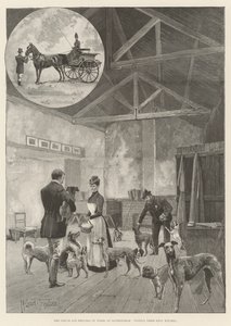 Der Prinz und die Prinzessin von Wales in Sandringham, beim Besuch ihrer Hundeküche von Joseph Holland Tringham