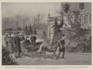 Der Besuch der Königin bei der Kaiserin Friedrich in Friedrichshof, die Kaiserin Friedrich zeigt Ihrer Majestät die Schlossanlagen von Joseph Holland Tringham