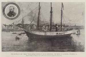 Die Rückkehr der Fram mit der Arktisexpedition von Kapitän Sverdrup, das Schiff in Stavanger von Joseph Holland Tringham