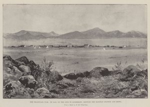 Der Transvaal-Krieg, De Aar, auf der Linie nach Kimberley, zeigt den Bahnhof und das Hotel von Joseph Holland Tringham