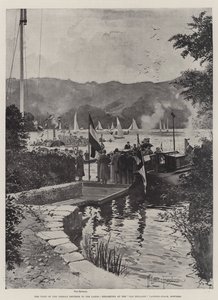 Der Besuch des deutschen Kaisers an den Seen, Einschiffung an der Old England Anlegestelle, Bowness