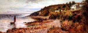 Fischerboote und Hütten in Cemaes Bay von Joseph Hughes Clayton