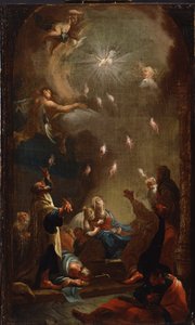 Der Abstieg des Heiligen Geistes Pfingsten, ca. 1750 von Joseph Ignaz Mildorfer