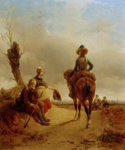 Landschaft mit barocker Reiterszene