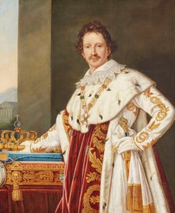 Porträt von Ludwig I. von Bayern 1786-1868 in Salbungsrobe von Joseph Carl Stieler