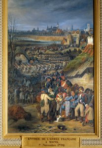 Revolutionskriege: „Einzug der französischen Armee unter dem Kommando von General Dumouriez in Mons, am Tag nach der Schlacht von Jemmapes, 7. November